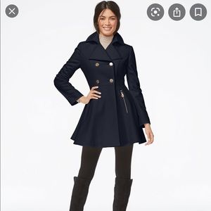 LAUNDRY DOUBLE BREASTED FIT & FLAIR COAT PEACOAT